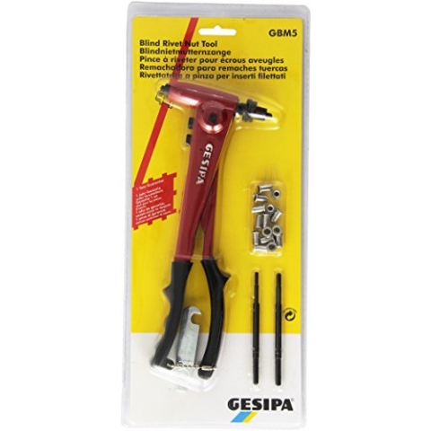 Gesipa GBM 5 (Hand-Blindnietmutterngerät, Blindnietmuttern von M4 bis M6 Alu und bis M5 Stahl und Edelstahl, Nietgerät) 1434803