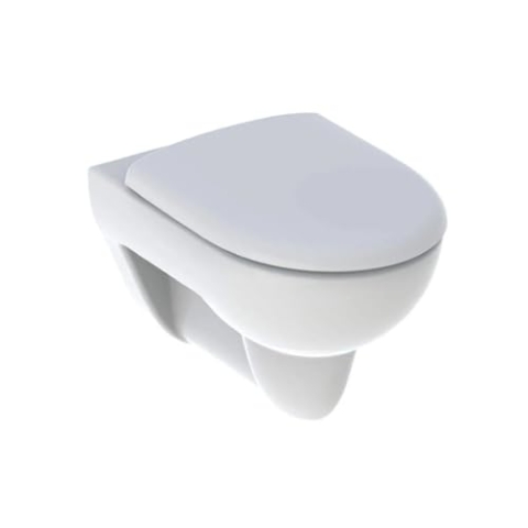 Geberit Wand-Tiefspül-WC RENOVA mit Spülrand, mit WC-Sitz weiß