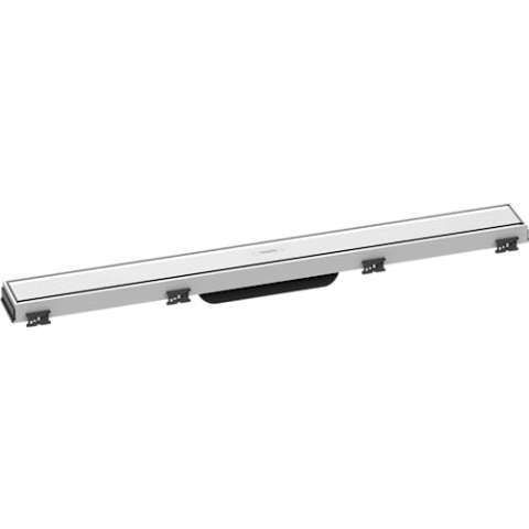 hansgrohe Fertigset Duschrinne RainDrain Match, Abflussrinne 700mm, Bodenablauf Dusche mit höhenverstellbarem Rahmen, Weiß