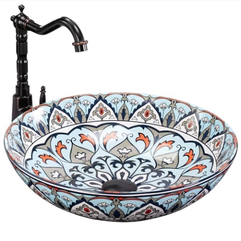 Rea Aufsatzwaschbecken Mexico Waschtisch Handwaschbecken Waschschale Waschbecken für Badezimmer aus hochwertiger Keramik 40 x 40 x 12 cm