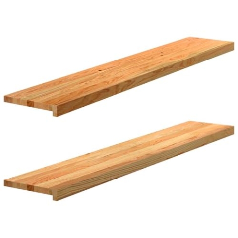 vidaXL Fensterbänke 2 Stk. Hellbraun 140x25x2 cm Massivholz Eiche, Fensterbrett, Holz Treppenstufe, Holz Fensterbrett, Fensterbank Eichenholz