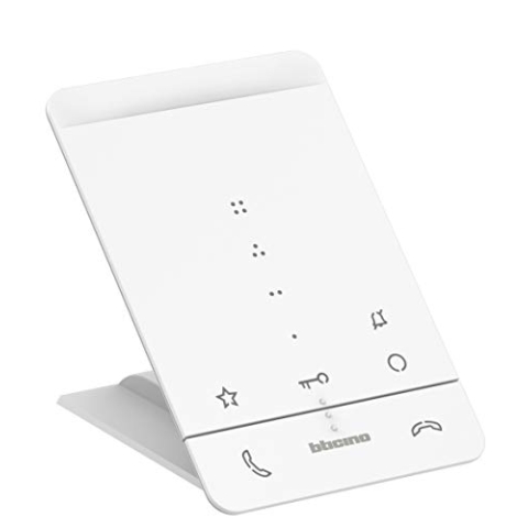 BTICINO, Audio-Hausstation CLASSE 100 A16E, hörerlose Innenstelle für 2-Draht Türsprechanlagen mit Türomatfunktion/Artzschaltung, 3 Sensortasten, 4 frei konfig. Tasten & 16 melodischen Ruftönen
