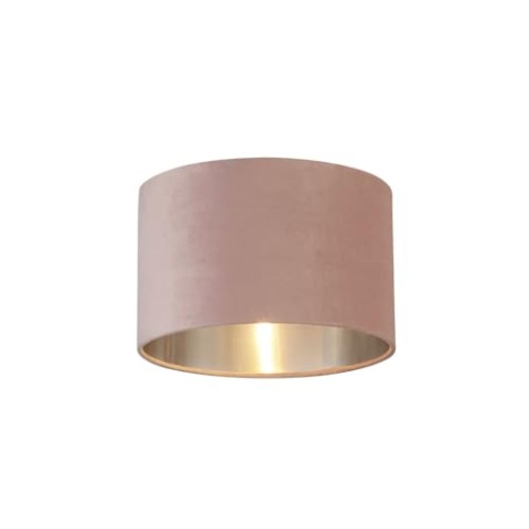 Stoffschirm für Pendelleuchte Ø 28 cm E27 E14 in Rosa Silber gebürstet Modern Zylinder Samt Lampenschirm für Hängelampe