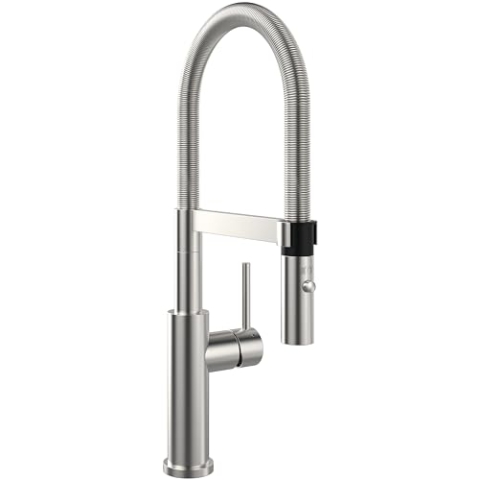Villeroy & Boch Steel Expert 2.0 Küchenarmatur, Hochdruck, Wasserhahn Küche mit Umschaltfunktion und schwenkbarem Auslauf, Spültischarmatur wassersparend, Auslauf Höhe 170mm, Edelstahl massiv