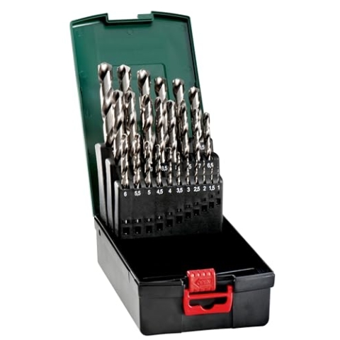 Metabo HSS-G-Bohrerkassette SP – 627669000 – Für vielseitige Stahl-, Metall- und Kunststoffbearbeitung – 25-teilig