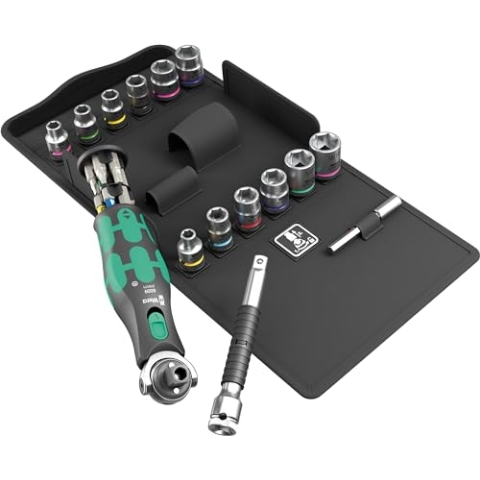 Wera 05004285001 8009 Zyklop Pocket Set 4, metrisch/Imperial, Knarren-Satz, 27-teilig