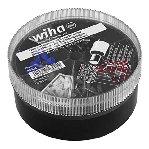 Wiha Aderendhülsen mit Kunststoffkragen Set (43904) 0,5 - 2,5 mm² 400 St. Farbcode DIN in Streudose