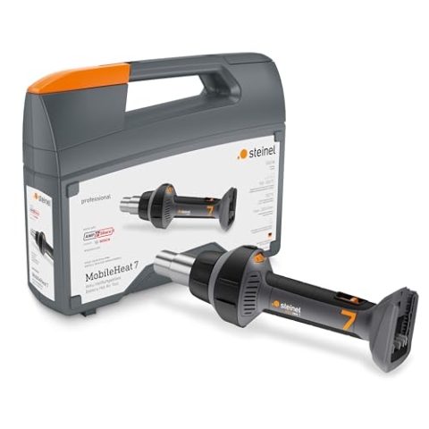 Steinel Akku-Heißluftpistole MobileHeat MH 7, für Bosch AMPShare 18 V System, Profi-Heißluftgebläse, 4 Sek. Aufheizzeit, 150 – 550 °C, 200 l/min (ohne Akku)