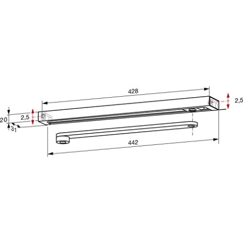 Dormakaba 64010011, weiß Gleitschiene G-N, RAL 9016