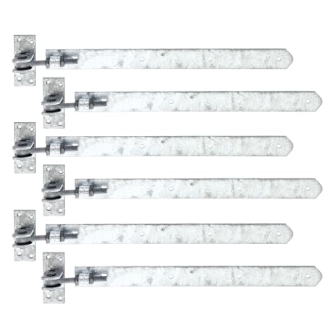 Alberts 868857 Ladenband | gerade, Abschluss abgerundet, verstellbar um 30 mm | 460 x 40 mm | 6er Set, feuerverzinkt
