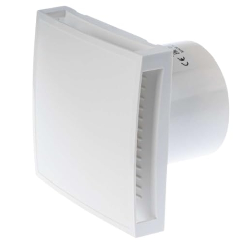 EUROPLAST Ø 100mm Bad-Lüfter mit Feuchtesensor und Timer - mit Weiß Front, Leise Ventilator