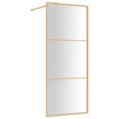 vidaXL Duschwand, Duschrückwand für Begehbare Dusche, Duschabtrennung aus Sicherheitsglas, Duschtrennwand Duschkabine, ESG Klarglas Golden