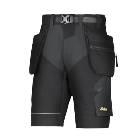 Snickers Workwear 6904 FlexiWork Arbeitsshorts mit Holstertaschen, 1 Stück, 58, schwarz, 69040404058