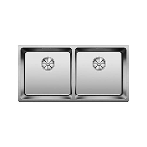 BLANCO ANDANO 400/400-IF | Edelstahl Spüle | Einbauart: Einbau von Oben & Flächenbündig | für 90 cm breite Unterschränke | Widerstandsfähig gegenüber Kratzern | Großes Beckenvolumen