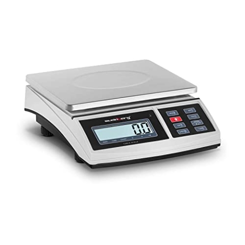 Steinberg Systems SBS-TW-3C Tischwaage 3 kg / 0,1 g 21 x 27 cm LCD RS232-Schnittstelle Akku 100 h Feinwaage Digitalwaage digitale Waage