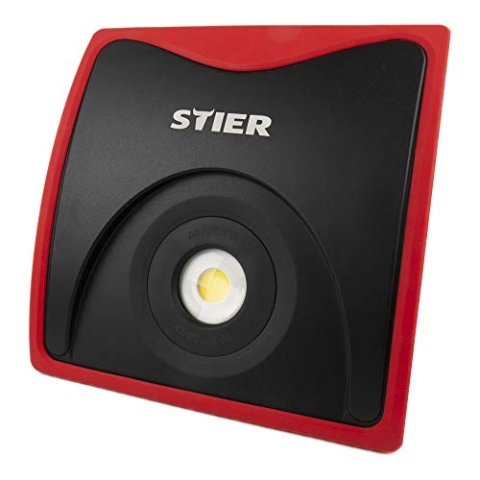 STIER Wechselakku COB LED Baustrahler, 5000 Lumen, 50W, für 18V Makita und Bosch Akkus, IP54-Schutz, 6000 Kelvin, LED Arbeitsstrahler, Dauerbetrieb LED Strahler, COB-LED
