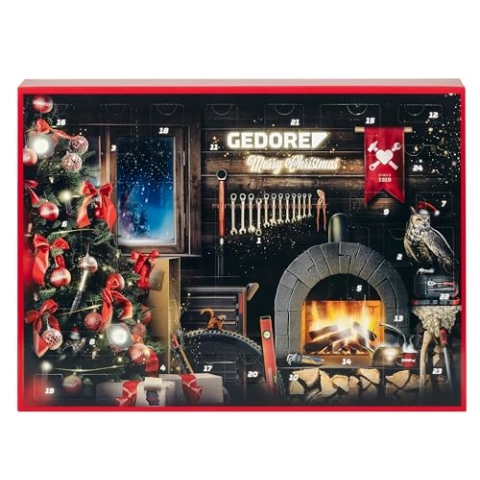 GEDORE red R49013033 Adventskalender 2024, 33 teilig, Adventskalender für Männer, Männer Geschenk, Werkzeug-Adventskalender 2024