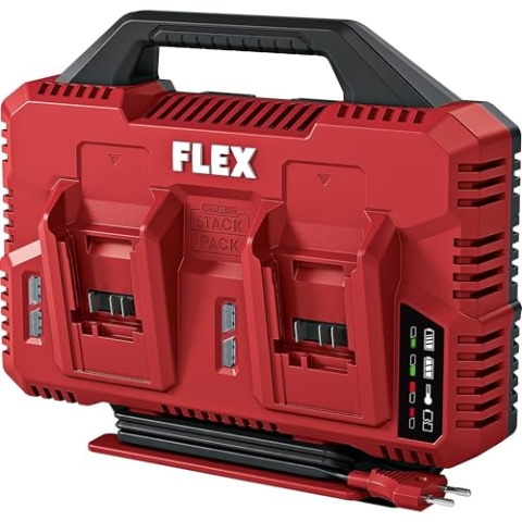 Flex Doppel-Schnellladegerät 12/18 V CA SP 2x12/18 (mit Ladezustandsanzeige, im praktischem Design) 533152