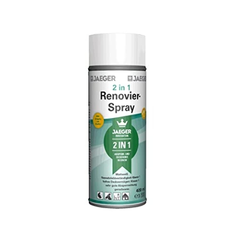 Jaeger Kronen Renovierspray 424, 2in1 Deck- und Absperrspray weiss (RAL9016), 400ml