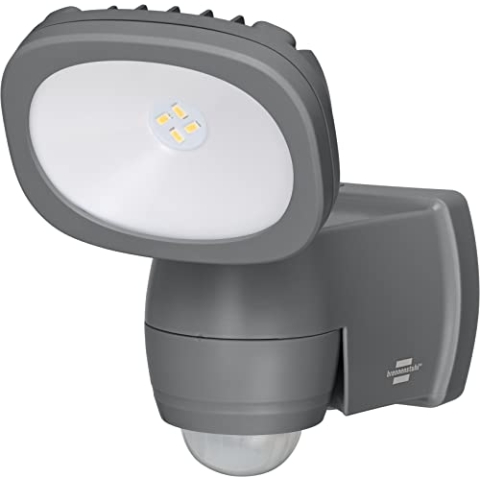 Brennenstuhl Batterie LED Strahler LUFOS/Kabelloser LED Außen-Strahler mit Batterie und Bewegungsmelder (Fluter batteriebetrieben mit 4 hochwertigen Marken LEDs, 210 Lumen, für außen IP44)