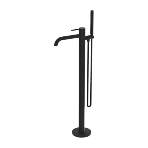 Lavita Orion freistehende Badewannenarmatur in matt Schwarz Standarmatur Badewanne Wasserhahn Bad Luxuriöses Design Armatur