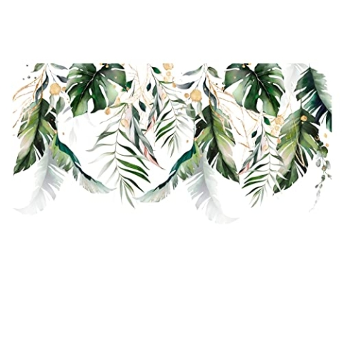 WallArena - Vlies Fototapete Blätter Grün Gold Monstera Pflanzen Laub 312x219 cm - Fototapeten - Tapeten - für Wohnzimmer Schlafzimmer - Vliestapete Wandtapete Tapete 3D Effekt- inkl. Kleister