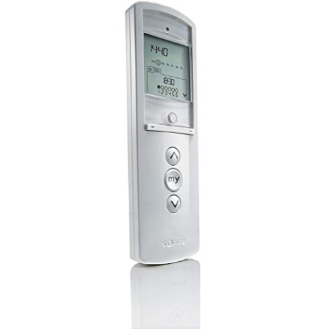 Somfy 2401101 - Fernbedienung Telis 6 Chronis RTS Pure, mit Zeitprogrammierung, LCD-Display, inkl. Wandhalterung und Batterien