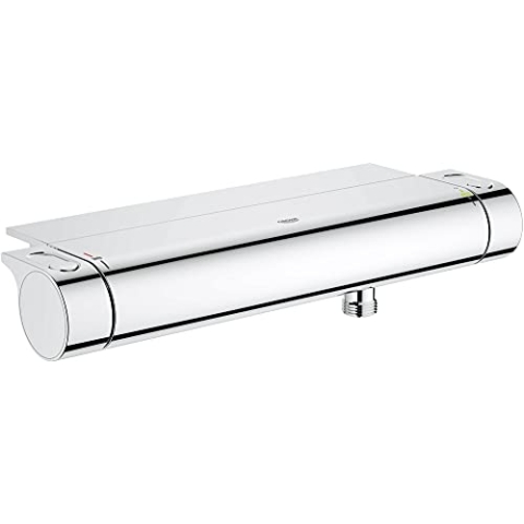 GROHE Grohtherm 2000, Duscharmatur, wassersparend (Thermostat für stets konstante Temperatur, Mischbatterie für die Dusche, Verbrühschutz bei 38°C, mit abnehmbarer Duschablage), chrom, 34469001