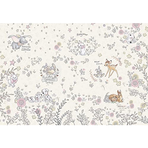 Komar Disney Fototapete | BEST OF FRIENDS | 368 x 254 cm | Tapete, Wand Dekoration, Bambi, Dumbo, Marie, Baby, Kinderzimmer, Babyzimmer, Wandgestaltung | 8-4023