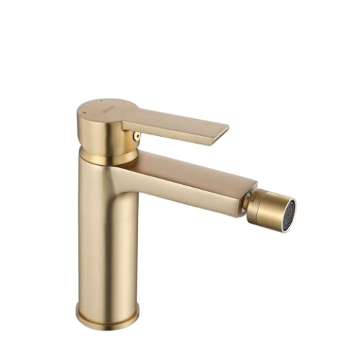 Rea ARGUS BRUSH GOLD BIDET-WASSERHAHN, Messing-Einhebelmischer für WC, WC, Badezimmer (Gold)
