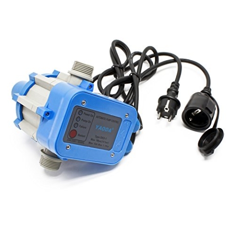 Wiltec Druckschalter mit Kabel SKD-1 230V bis 10 bar, Druckwächter mit Trockenlaufschutz für Hauswasserwerke und Pumpen, zuverlässige Pumpensteuerung