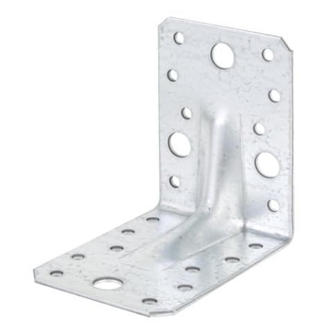Alberts 333478 Schwerlast-Winkelverbinder mit Sicke | Großpack | sendzimirverzinkt, 90 x 90 x 65 mm | 25er Set