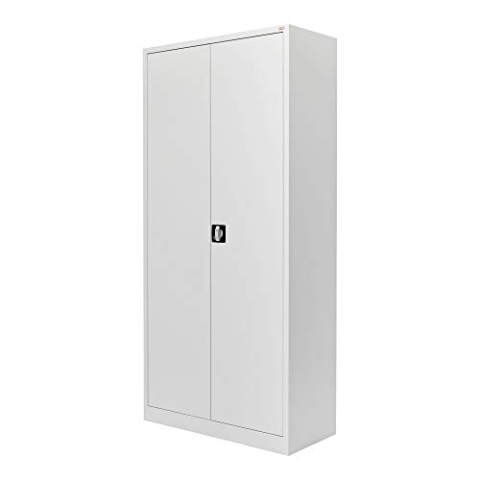 STIER Universalschrank mit 4 Fachböden, 1800 x 800 x 380 mm, lichtgrau, verschweißt, Mehrzweckschrank mit Drehriegelverschluss, vielseitiger Lagerschrank