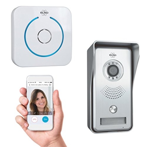 ELRO IP Video Türklingel DVC040IP, Kamera mit Nachtsicht, mit Türgong, Kommunikation mit Live Video über App, Grau