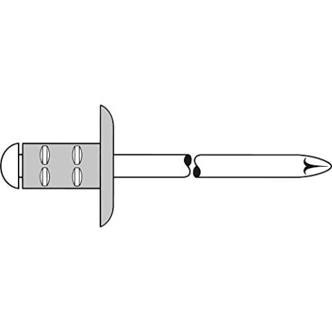 GESIPA Blindniete PolyGrip 250 Stück (Alu/Stahl 4,8x17, K16, Klemmbereich 6,5-13mm, Großkopf) 1433833