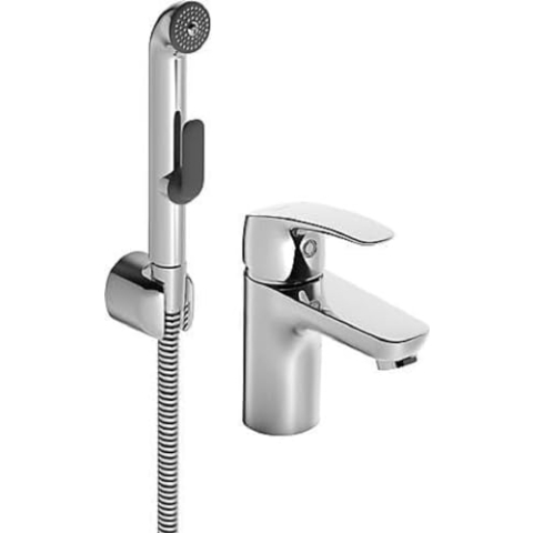 Hansa 45052283 Einhebelmischer/Waschtischbatterie HANSAPINTO DN15 |+ Funktionsbrause, automatische Rückstellung 6/9l/min (Auslauf/Brause), Brauseschlauch: 1750 mm