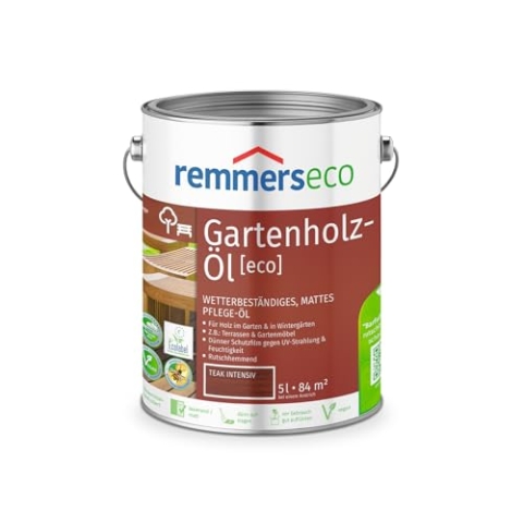 Remmers Teak-Öl [eco], 5 Liter, Teaköl für aussen und innen, optimal für Teak Gartenmöbel oder Teak Holzterrassen, ökologisch, bienenverträglich