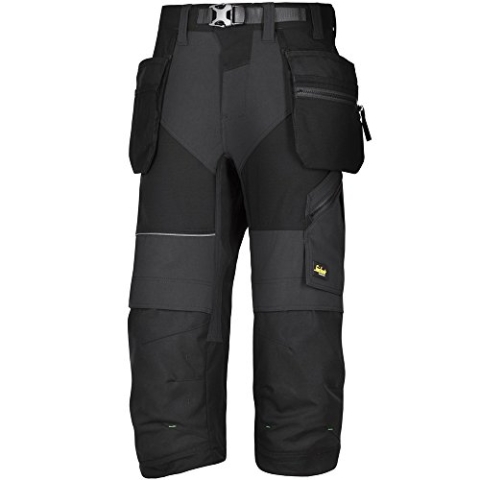 Snickers Workwear 6905 FlexiWork Piratenhose mit Holstertaschen, 1 Stück, 54, schwarz, 69050404054
