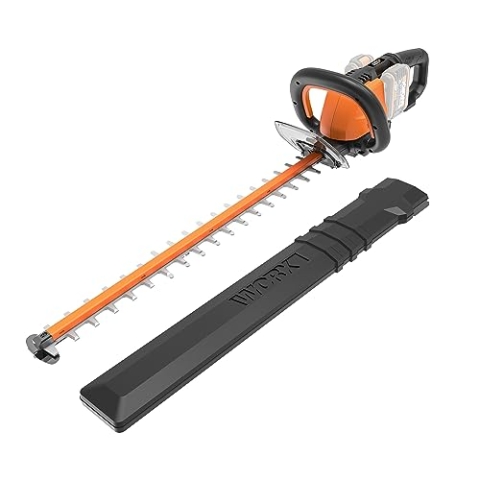 WORX WG284E.9 Akku Heckenschere 40V (2X20V) - 60cm Dual Schnittklingen für sauber und gleichmäßige Schnitte - 27mm Zahnabstand - leicht & stabil - Handschutz - ohne Akku & Ladegerät