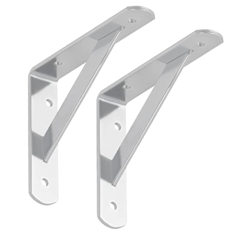 SOTECH 10er Set Regalkonsolen (150 x 125 x 30 mm, verzinkt, pulverbeschichtet), Konsolen mit Querstrebe zur Stabilisierung