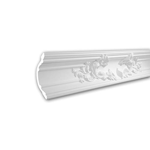 PRO[f]home® - Eckleiste 150167 Zierleiste Stuckleiste Rokoko Barock Stil weiß 2 m Profhome