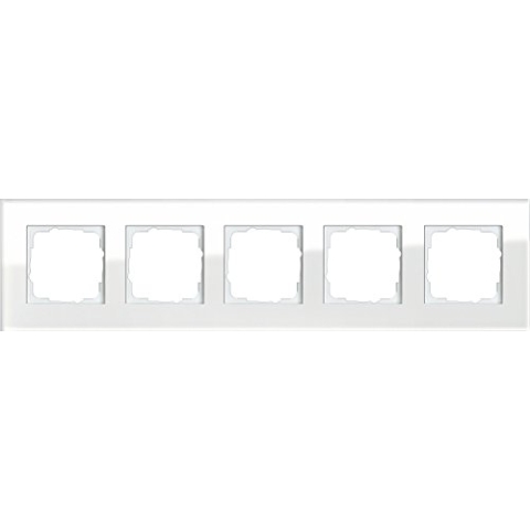 Gira 021512 Abdeckrahmen Esprit 5-Fach aus Glas, weiß