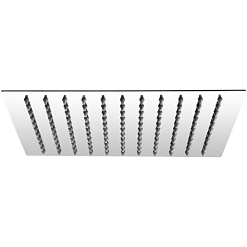 Cornat Kopfbrause "Slim Neo" - 250 x 250 mm Kopf-Größe - 1 Strahlart - Mit Kugelgelenk & Anti-Kalk-Düsen - Extra schlankes Design - Edelstahl rostfrei / Duschkopf / Regendusche / Brausekopf /TECBW3406