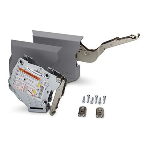 Klappenbeschlag Blum® AVENTOS HK-S für Tip-On 20K2C01T (LF 400-1000) für Hochklappen Öffnungswinkel 107° inkl. Abdeckkappen hellgrau und Frontbefestigungsset