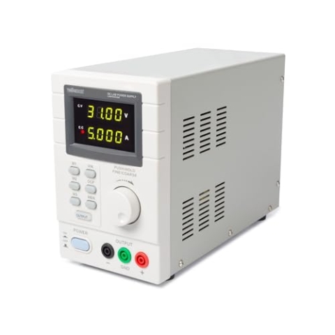 Velleman Labornetzgerät, Labornetzteil, Labor Stromversorgung, programmierbar über PC, einstellbar, 0-30 VDC/5 A, Strombegrenzung, kurzschlussfest, zwei 4-stellige LED-Anzeigen, USB-Anschluss