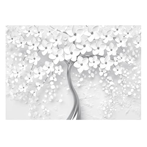 WallArena - Vlies Fototapete Blumen Baum Natur Landschaft 368x254 cm - Fototapeten - Tapeten - für Wohnzimmer Schlafzimmer - Vliestapete Wandtapete Tapete 3D Effekt- inkl. Kleister