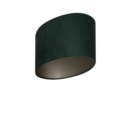 Uniqq Oval Lampenschirm velour dunkelgrün 35 x 23 cm - 18 cm hoch