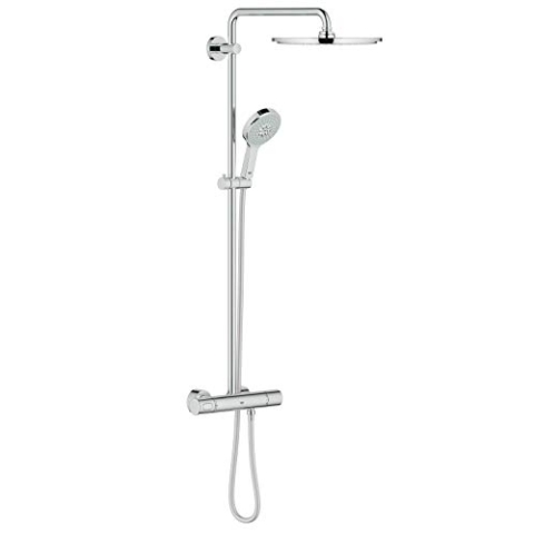 GROHE Rainshower 310 - Duschsystem mit Umstellung für die Wandmontage (höhenverstellbar, Antikalk-System, perfektes Strahlbild, mit Kugelgelenk), chrom, 27058000