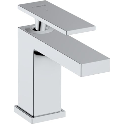 hansgrohe Tecturis E - Waschtischarmatur für Kaltwasser ohne Ablauf, Wasserhahn für Gäste WC mit Auslauf Höhe 90 mm, Mischbatterie Waschbecken wassersparend (EcoSmart+), Chrom, 73013000