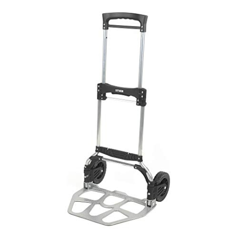 STIER Sackkarre klappbar, Aluminium Transportkarre, Belastbarkeit bis 120kg, Stapelkarre zum Transportieren, Treppenstufen-geeignet, Getränkekisten- und Paket-Transport